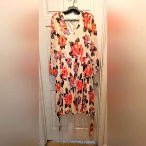 BEAUTICURVE X LANE BRYANT Floral Pleated MIDI Dress - size 28